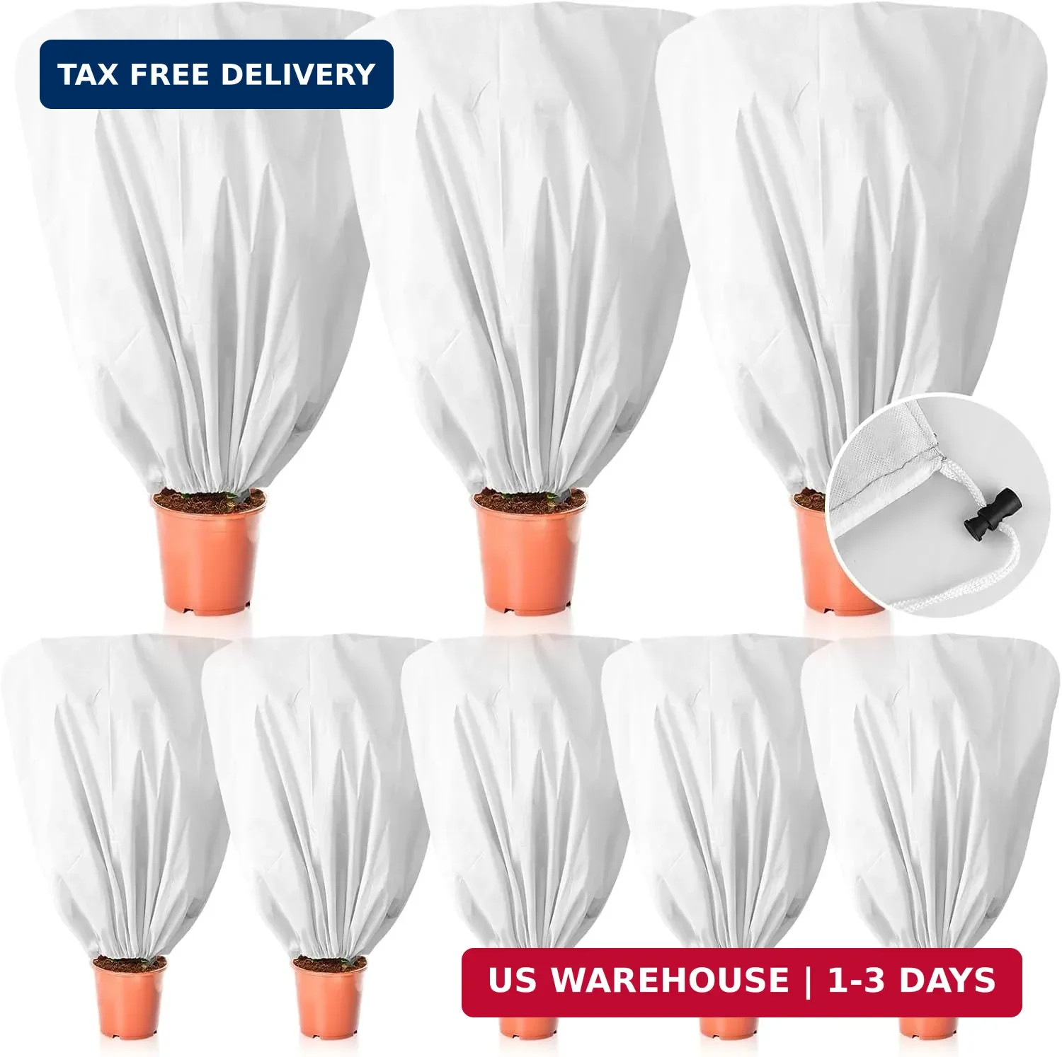 8 Pcs Plant Covers Frost Protection Bag 47"X31.5" Winter Reusable Plants Jacket