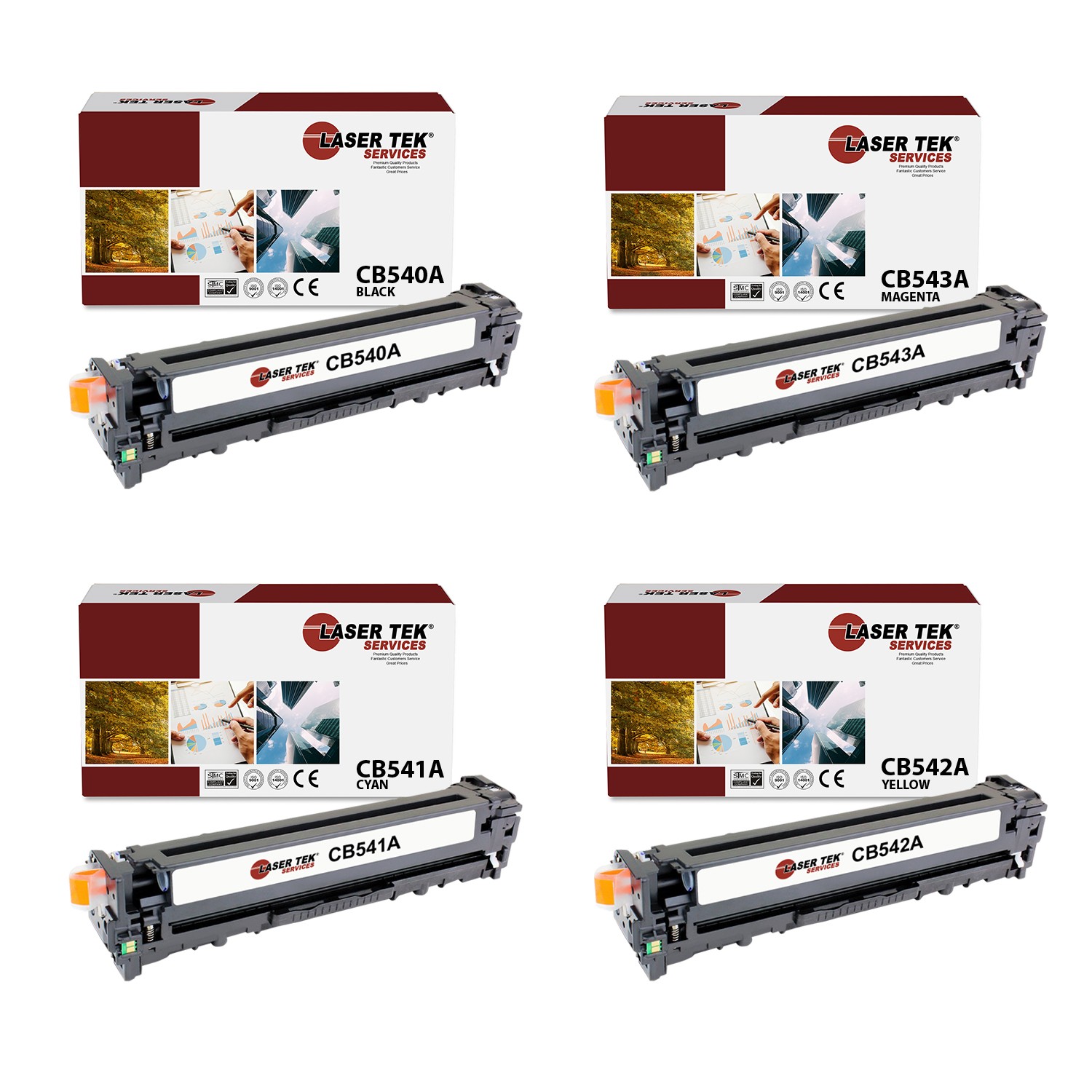 4Pk LTS 125A B C M Y Compatible for HP LaserJet CP1215 CP1515N Toner Cartridge