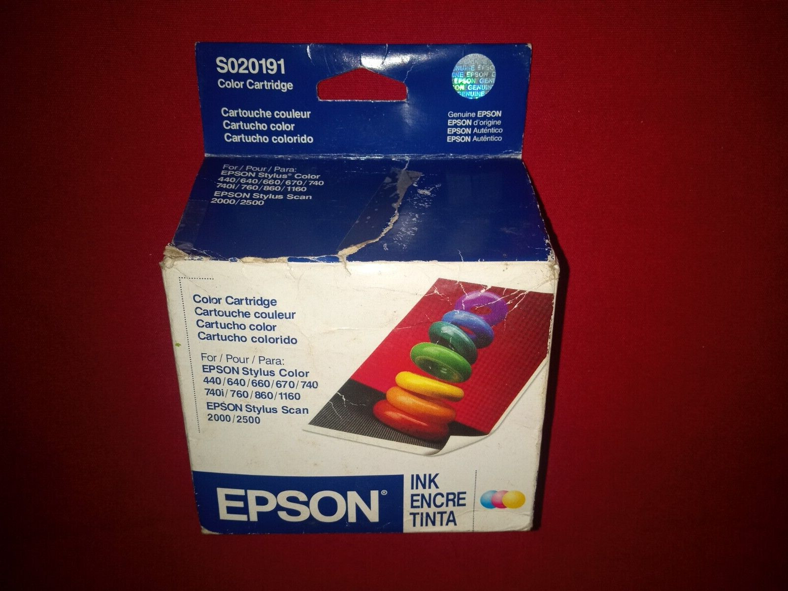 Genuine Epson Stylus S020191 Color Ink Cartridge EXPIRED 10/2004 READ ALL INFO