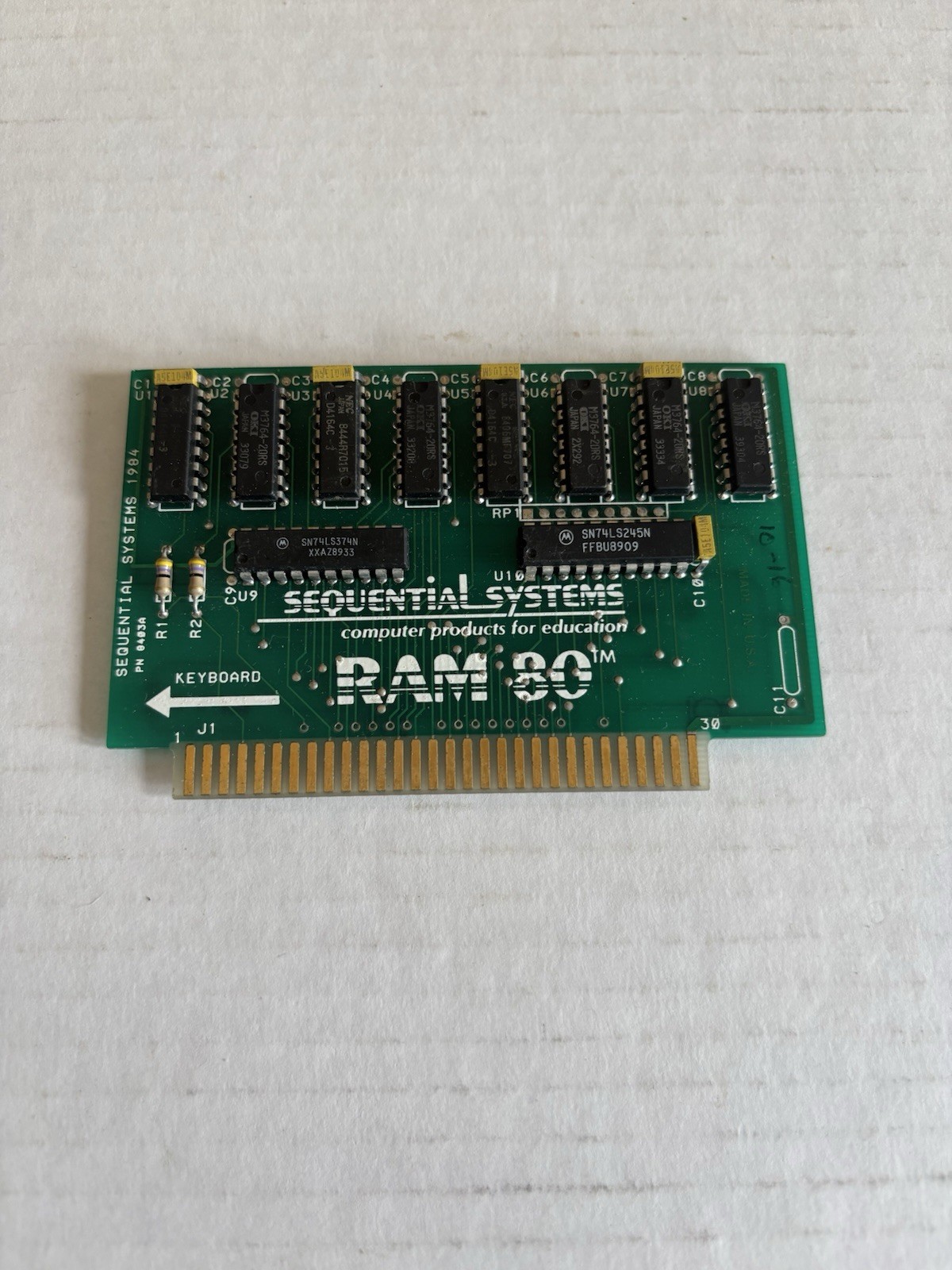 Sequential Systems Ram Card (1984) Apple IIe