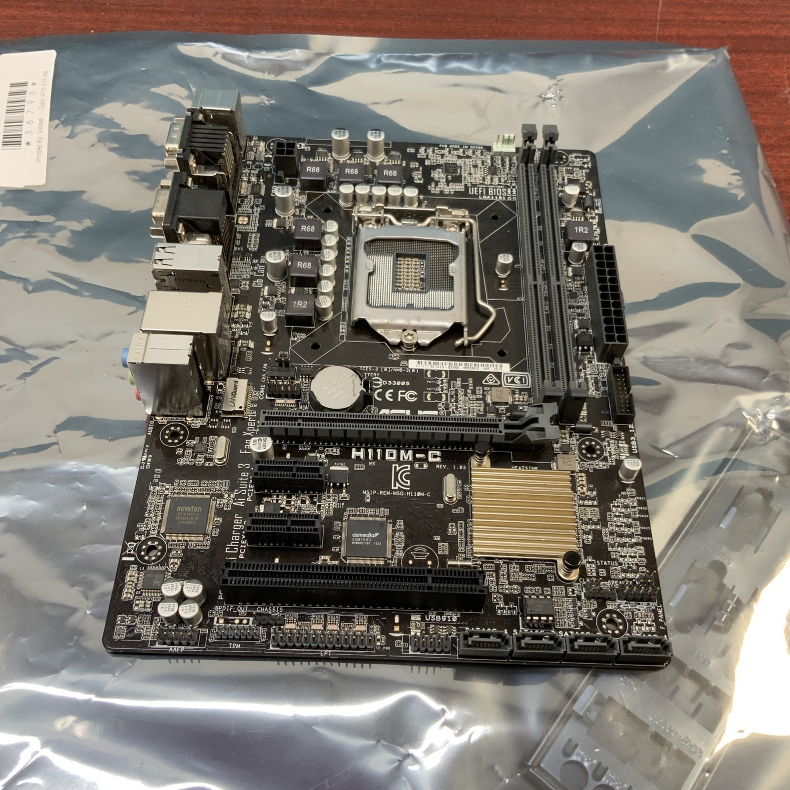 ASUS H110M-C Rev 1.03 LGA 1151 DDR4 Micro ATX Motherboard Intel H110