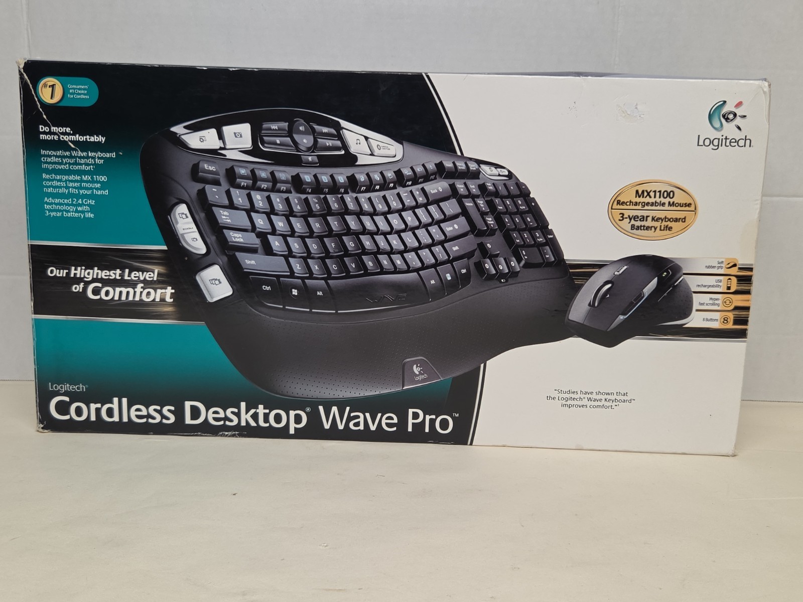 Logitech Cordless Desktop Wave Pro Keyboard Only No Mouse Or Dongle New Open Box