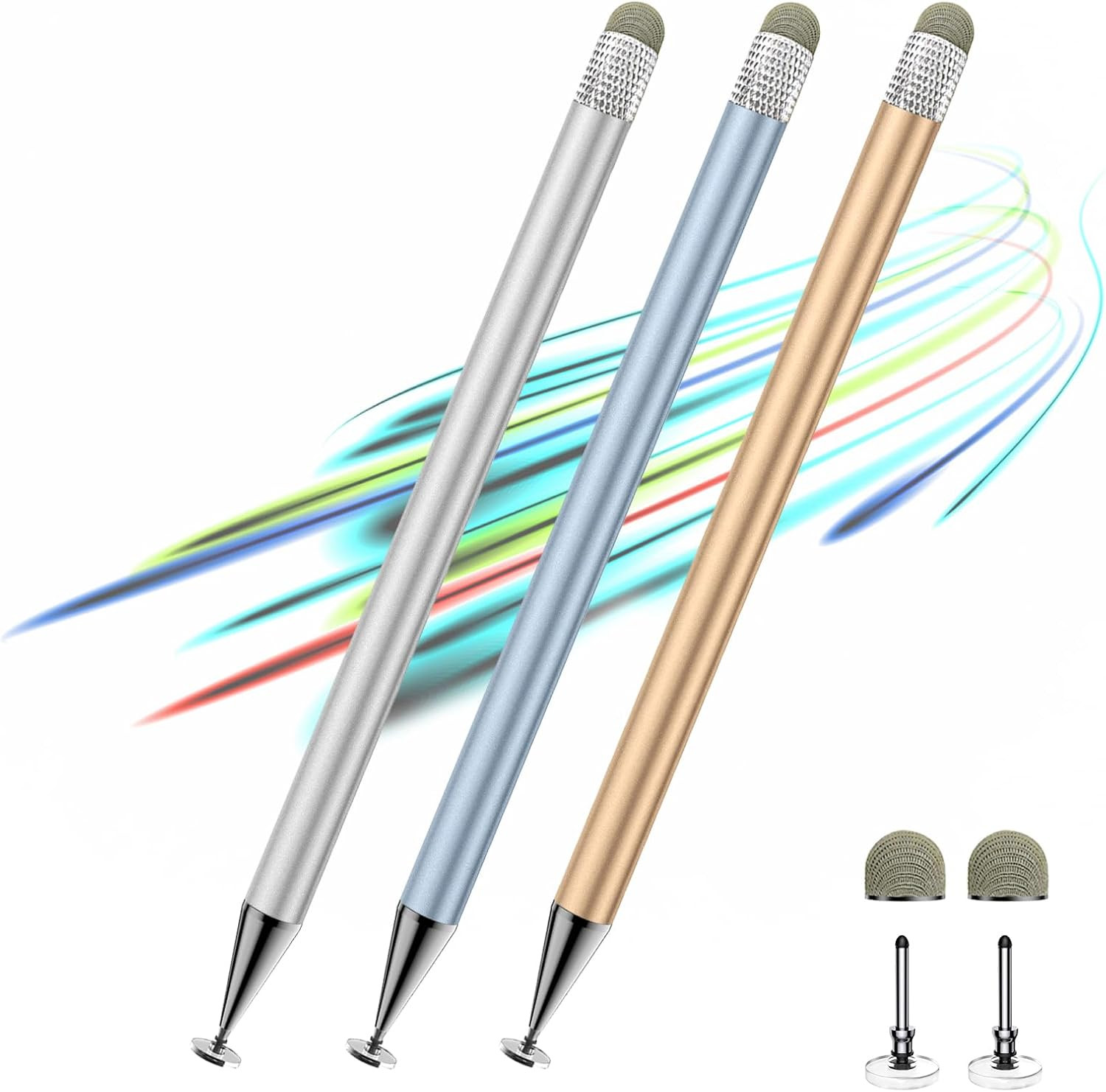Stylus Pen for Touchscreen,3Pcs 2In1 High Precision Sensitivity Stylus, Suitable