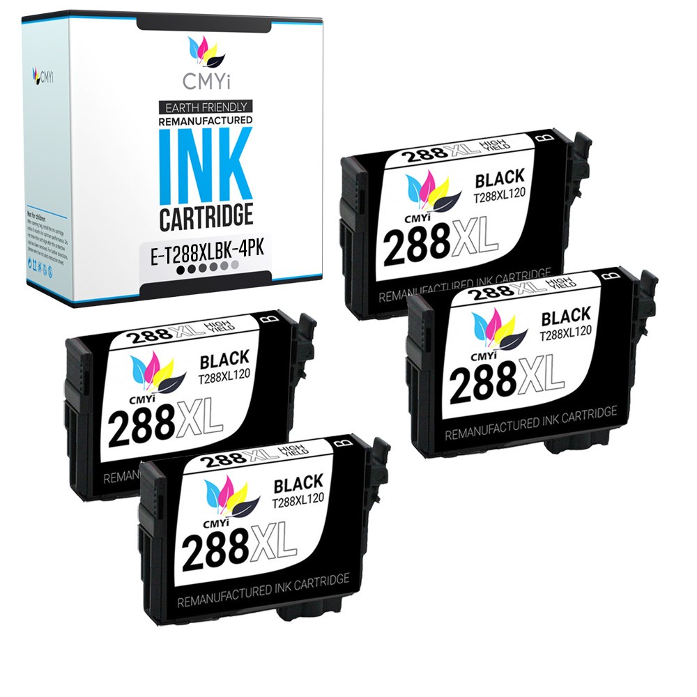 4X CMYi Replacement T288 XL Black Ink Cartridge for Epson Expression XP446 XP257