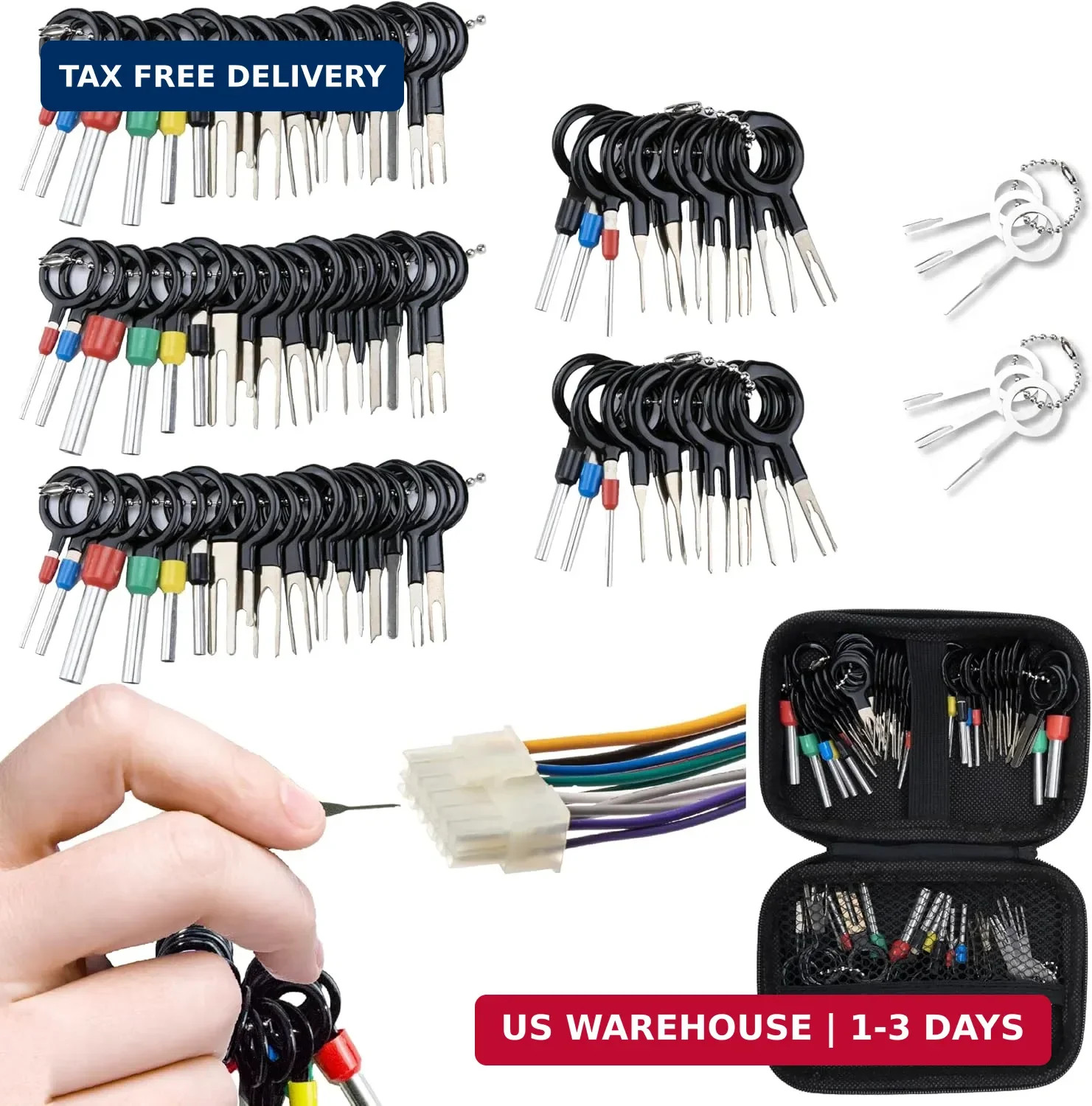 82 PCS Terminal Removal Tool Kit, Depinning Tool Electrical Pin Removal Tool, Pi