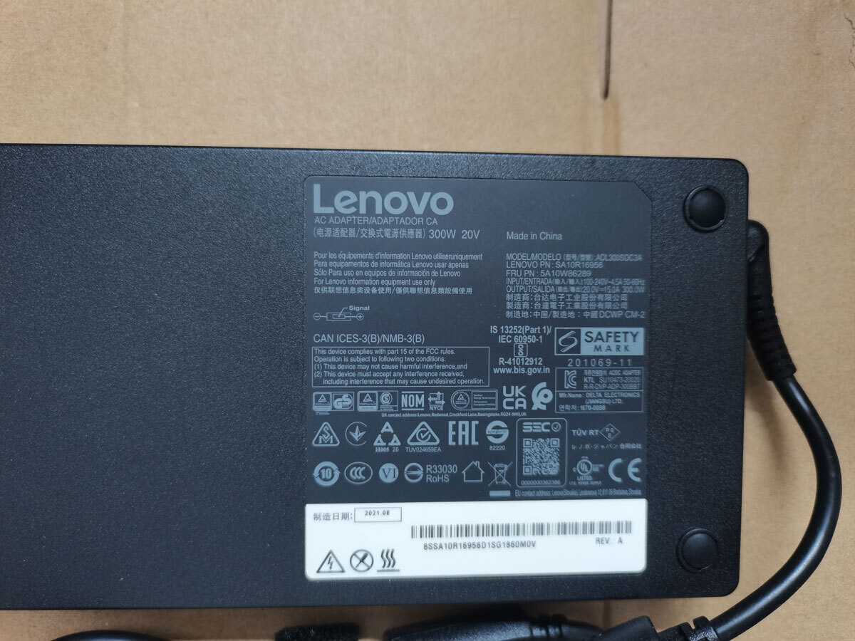 Original 300W For Lenovo Legion 5 15ARH7H Lenovo 20V 15A SA10R16956 AC Adapter