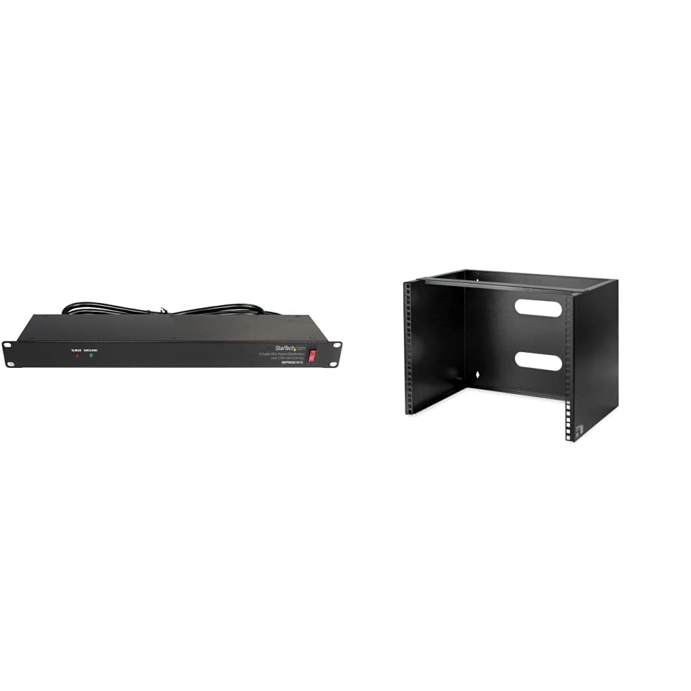 StarTech.com 1x 8U Wall-Mount Bracket for Rack-Mount Equipment 8U, Black