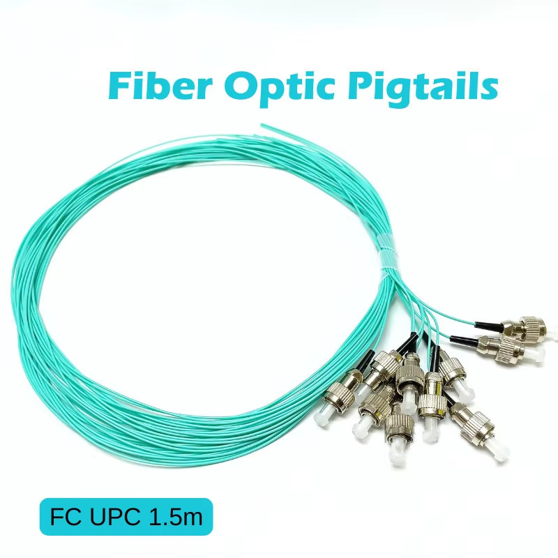 50PCS OM3 Fiber Optic Pigtail FC/UPC SX 0.9MM 1.5M MM Fiber Optical Pigtails