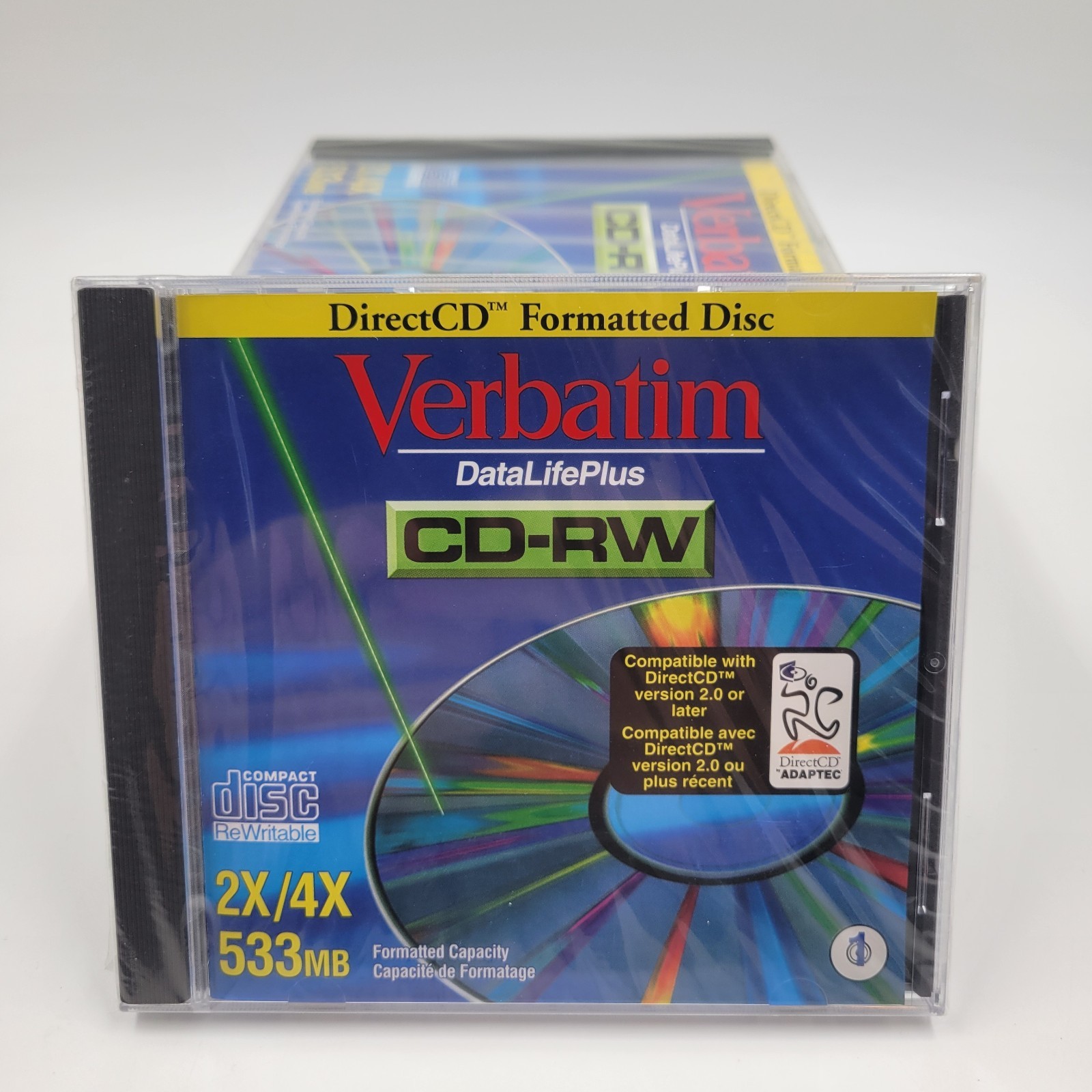 Verbatim Data Life Plus CD-RW Direct CD Formatted (#93722) 2X/4X 533MB Lot Of 10