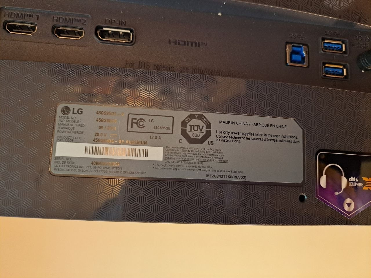 AS-IS LG 45GS95QE UltraGear OLED 45" Curved WQHD 240Hz Gaming Monitor BROKEN