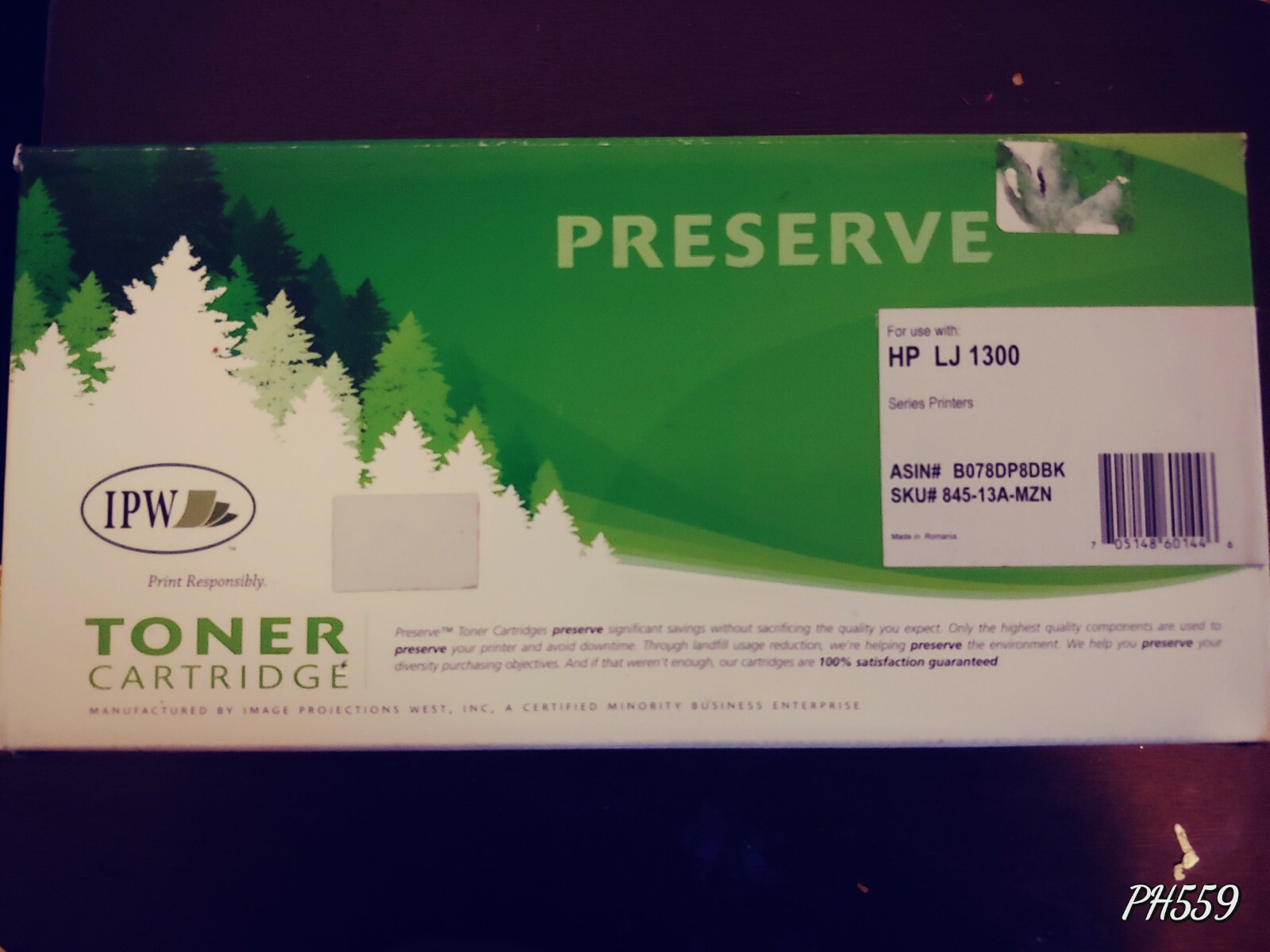 Preserve IPW Remanufactured Ink Toner Open Box New Ink For Use With HP LJ 1300