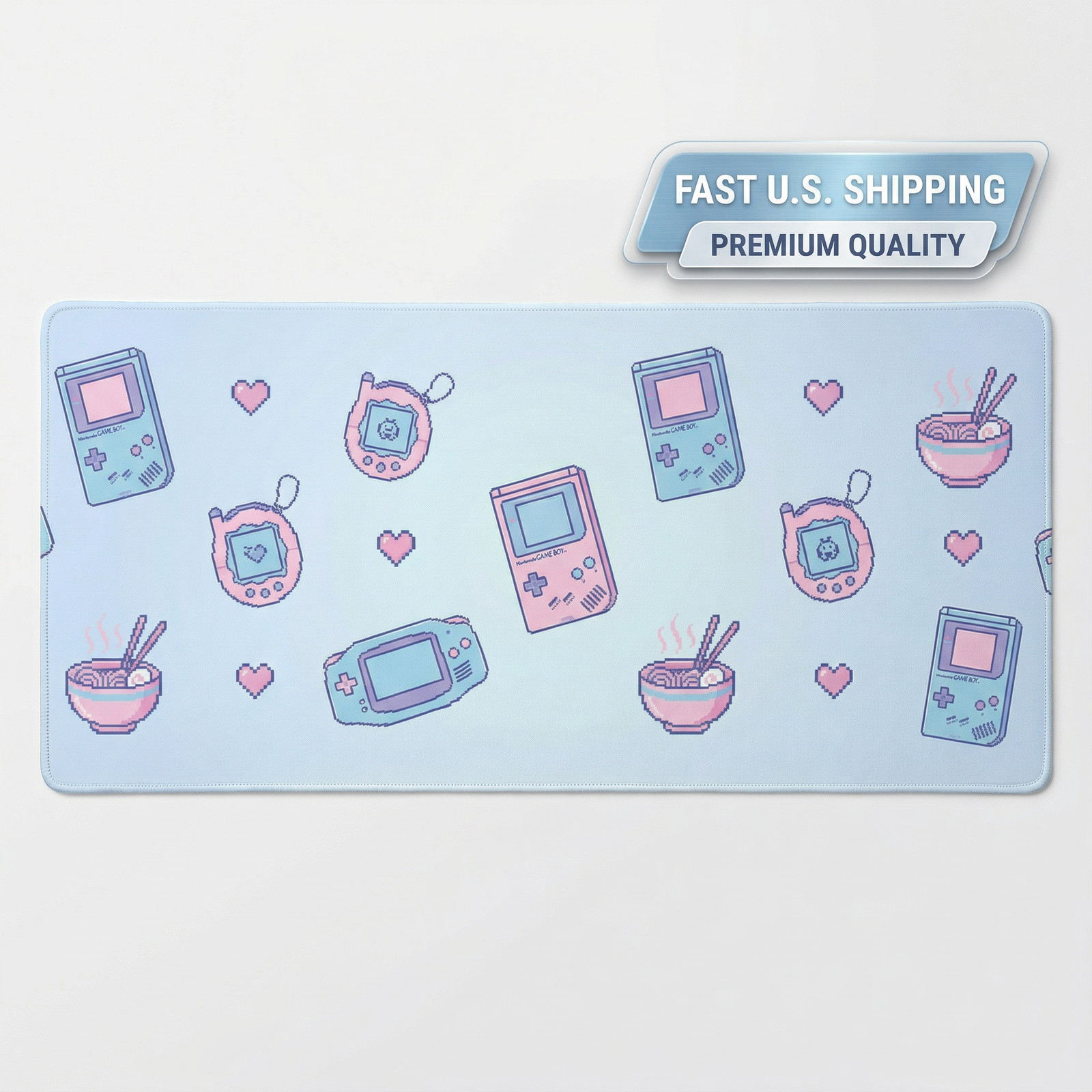 Retro Pixel Art Pastel Gaming Mouse Pad XXL Extended Desk Mat 36x18 Kawaii Y2K