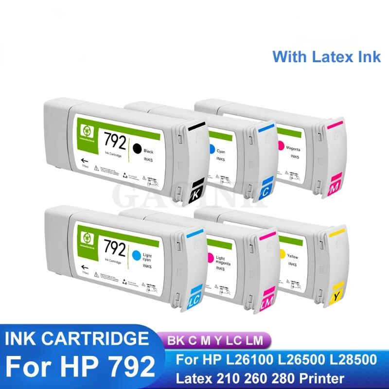 6PC HP792 Compatible Ink Cartridge For HP Latex 210 260 280 L26100 L26500 L28500