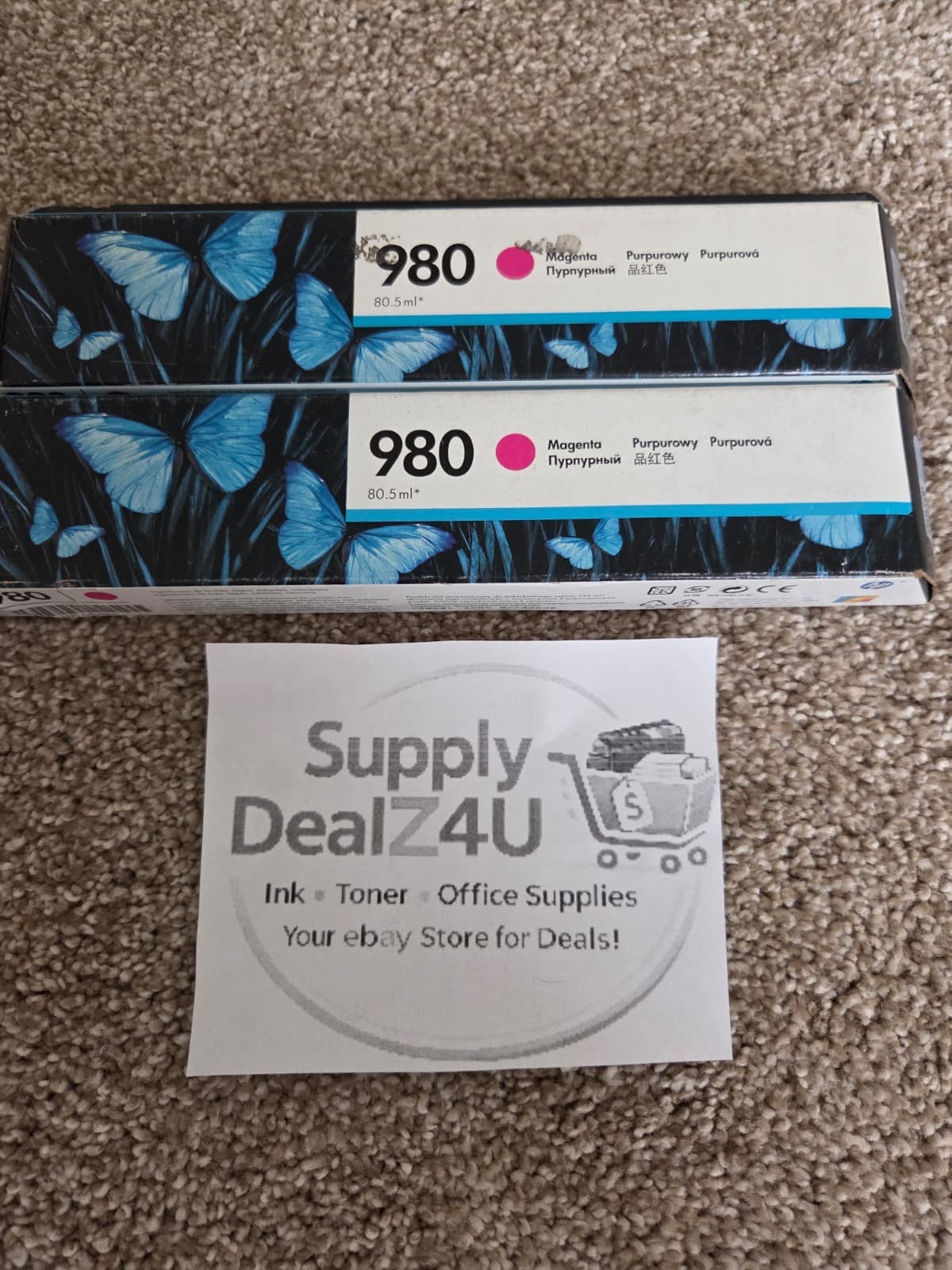 GENUINE HP 980 Magenta D8J08A Ink 2-Pack OEM Sealed OfficeJet Enterprise