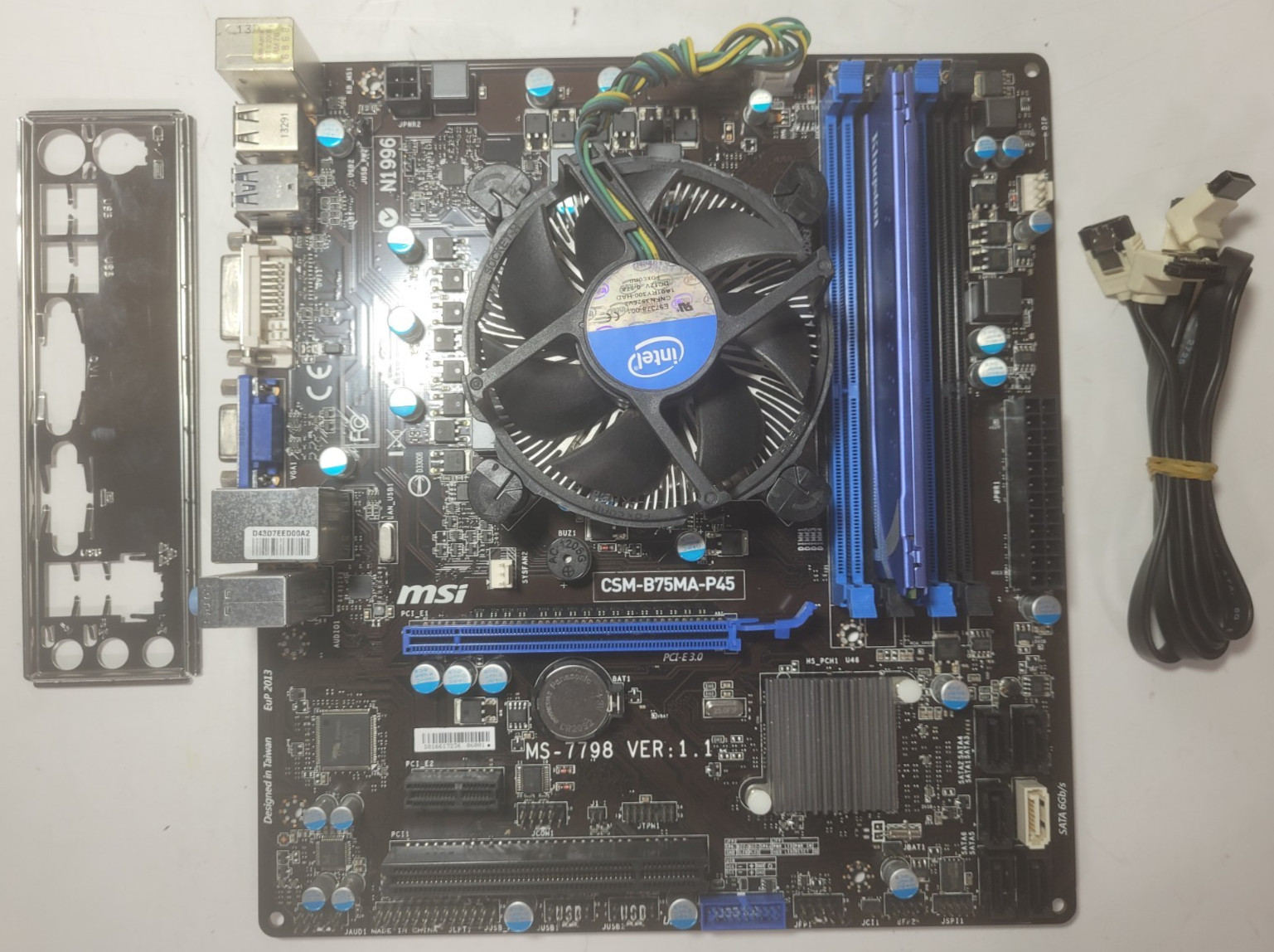 MSI CSM B75MA-P45 Motherboard Core I5-3470 4GB RAM, IO Shield # 1904