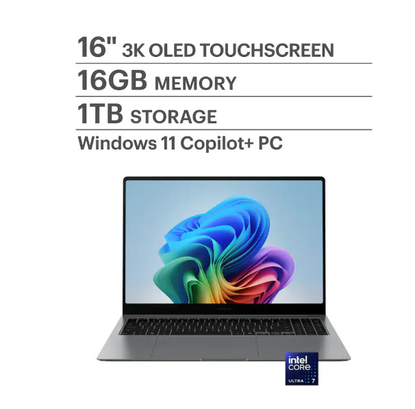 Samsung Galaxy Book5 Pro 16" 3K AMOLED TOUCH Core Ultra 7 256V 16GB 1TB SSD Gray