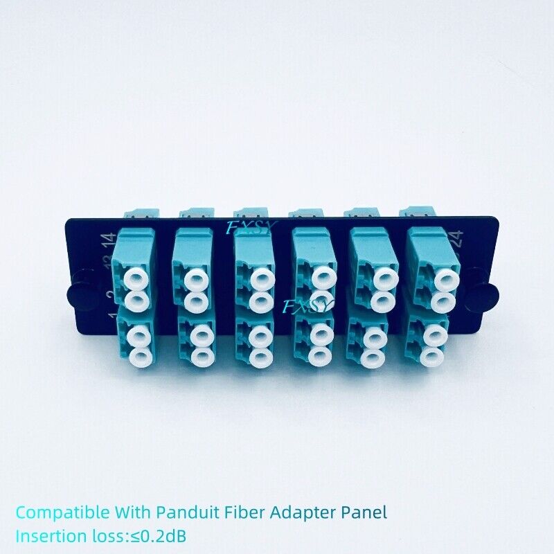 Fiber Adapter Panel OM3/OM4 12 LC Duplex Adapter Compatible Panduit FAP12WAQDLCZ