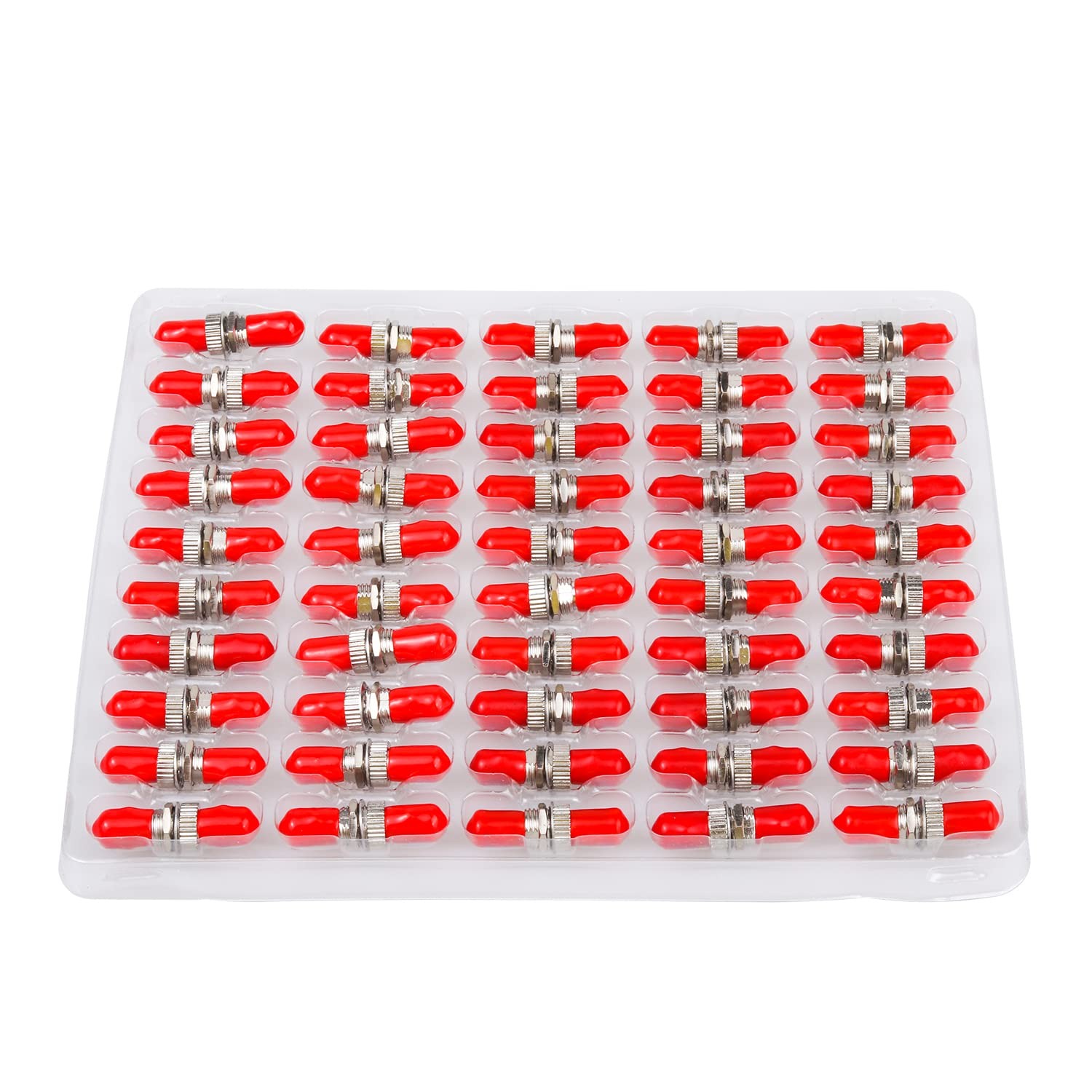 50 Pack Fiber Optical Coupler ST Singlemode Barrel Connector for Server Rack,...