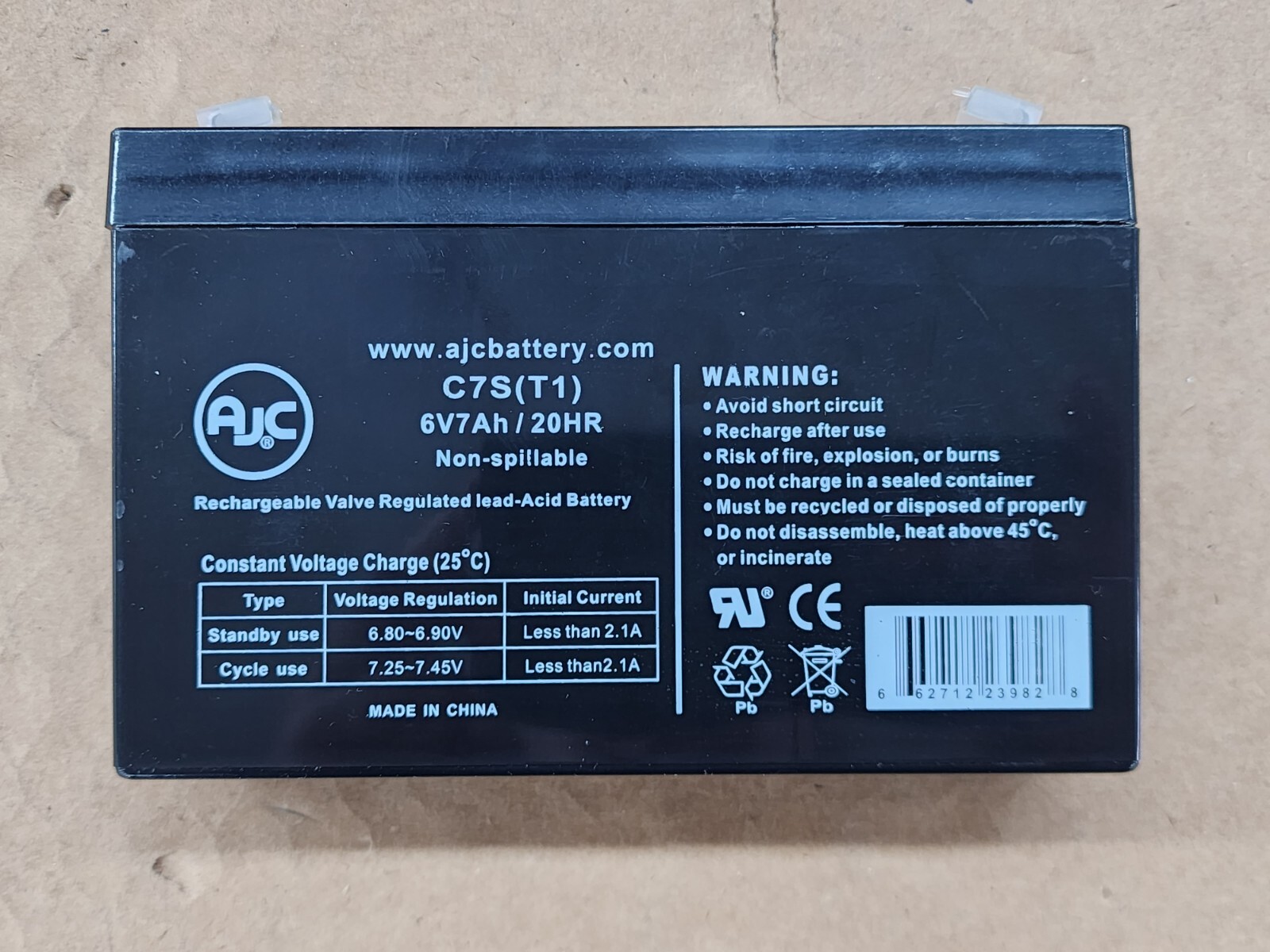 AJC C7S(T1) Non-Spillable Replacement Battery