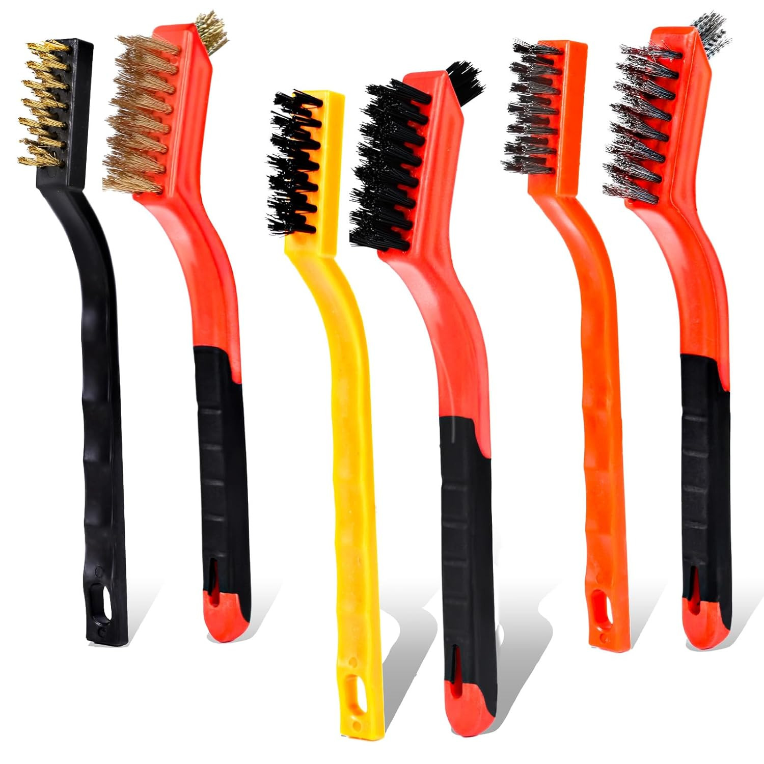Wire Brush Set, 6 Pcs Professional Wire Brushes for Cleaning Rust | Stainless St