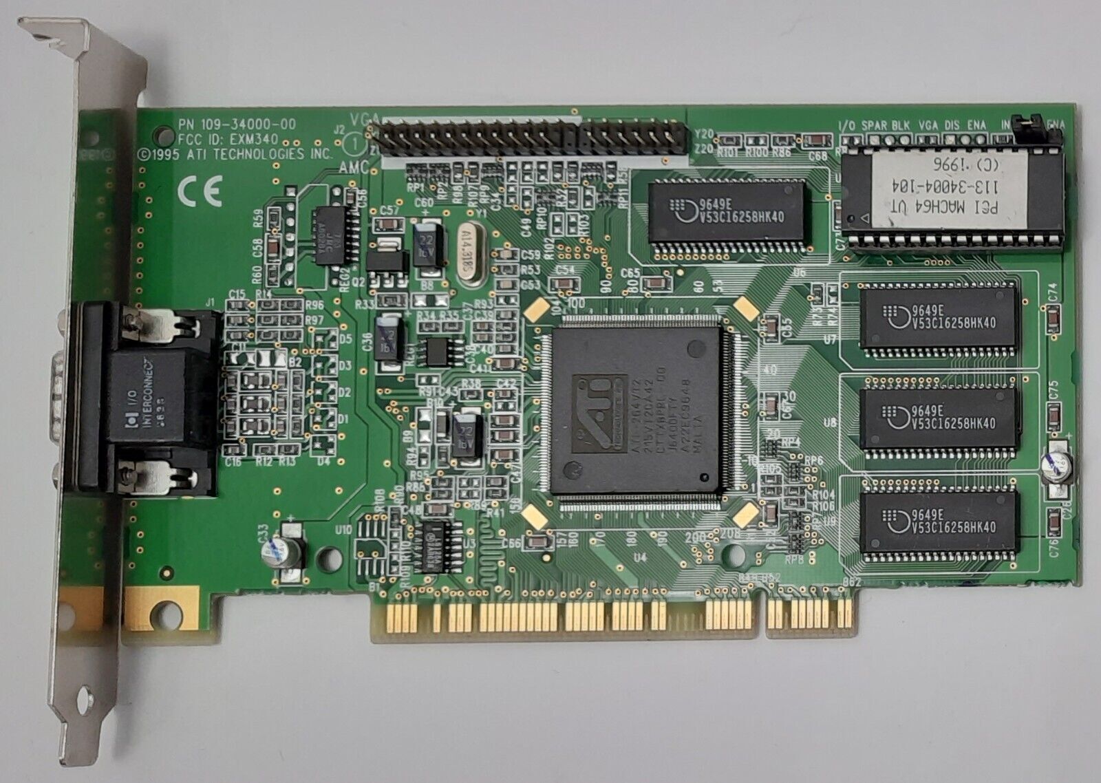 ATI Video Xpression PCI Graphics Card (ATI Mach64VT2, EXM340, 2MB, Retro, 1996)
