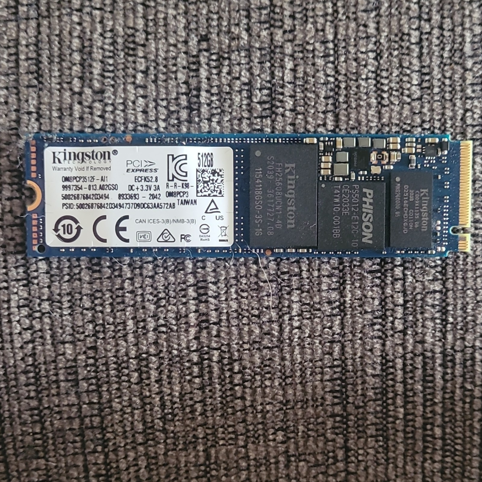 Kingston M.2 PCIe PCI Express Internal SSD 512GB Blue 0M8PCP3512F-AI1