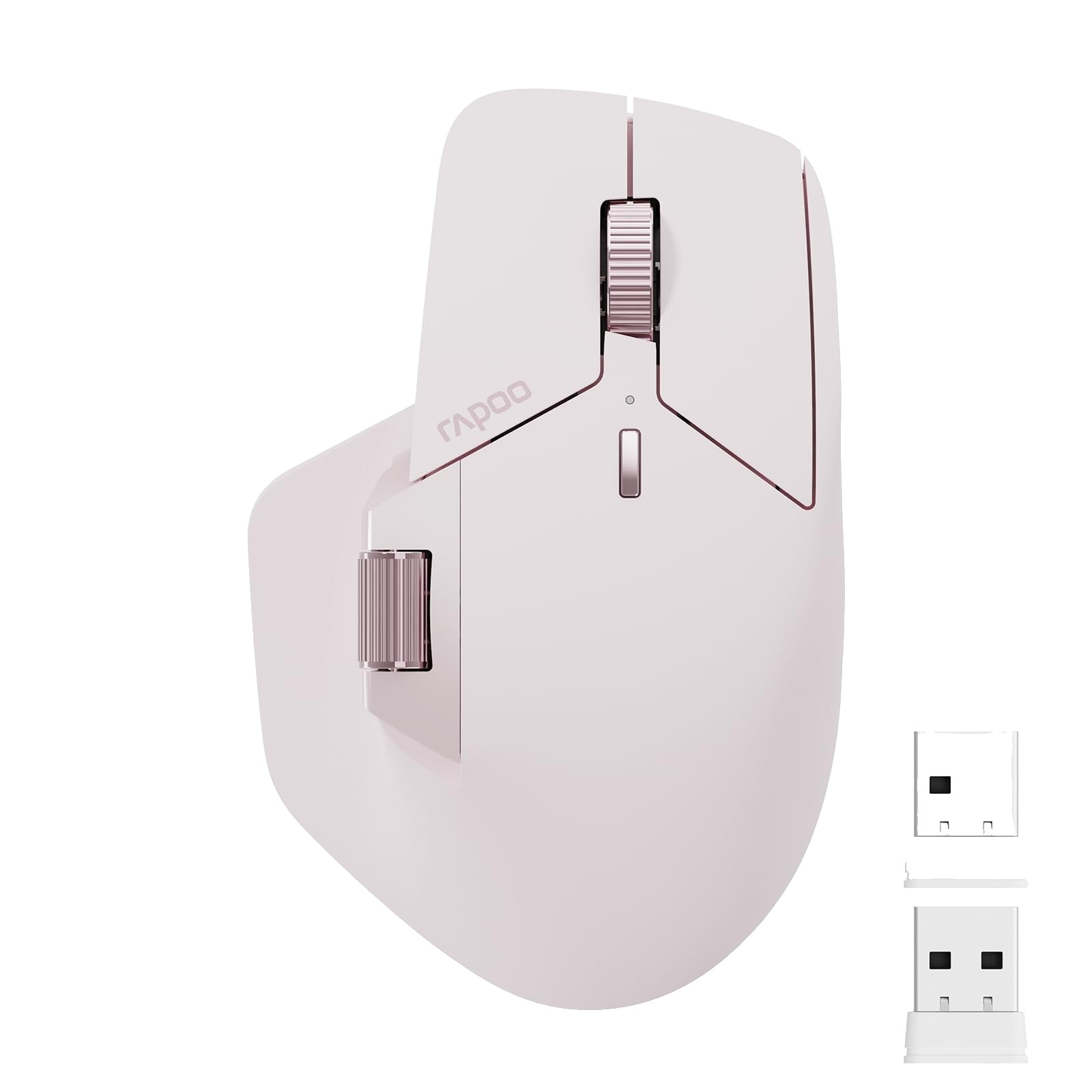 Rapoo MT760 Multi-Device Wireless Mouse Pink Bluetooth 2.4GHz Open Box