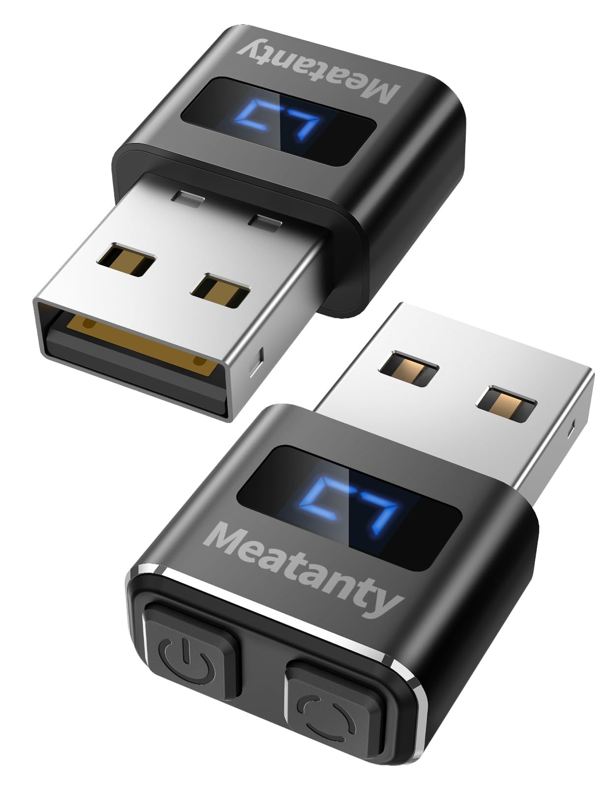 Meatanty 2Pcs Metal Tiny Mouse Jiggler, USB Mover Undetectable, Black