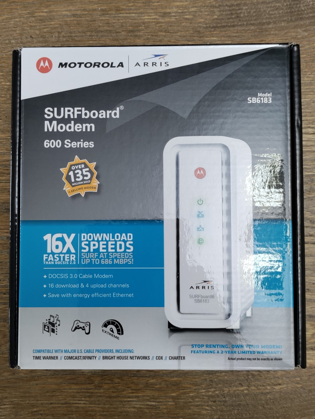 Motorola Arris Modem, Model SB6183, Open Box