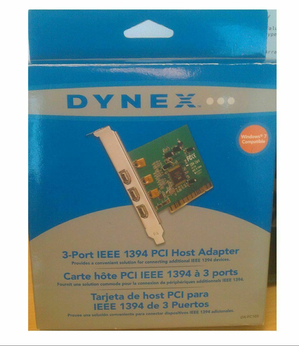 Dynex 3-Port FireWire/IEEE 1394 PCI Card DX-FC103 NIB