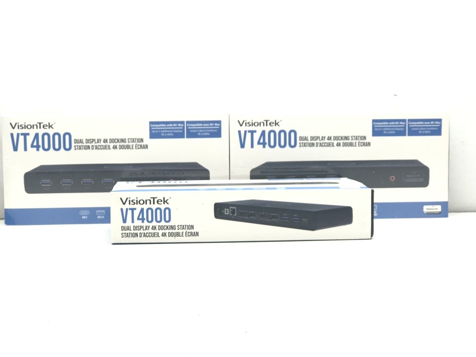 lot of 3 VisionTek VT4000 Dual Display 4K Docking Station 901005 NEW