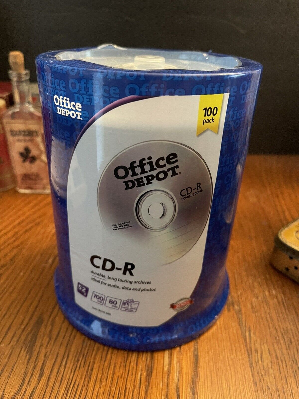 Office Depot Blank CD-R New 100 Count Pack Sealed 700MB 80 Minutes 52X...