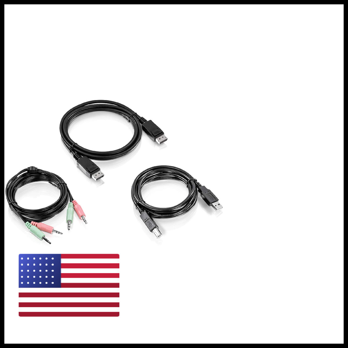 Trendnet 6 Ft. Display Port Usb And Audio Kvm Cable Kit Compatible Kvm Switches