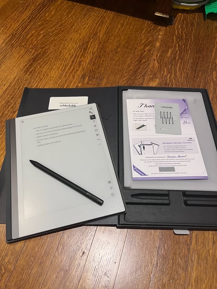 reMarkable 2 Paper Tablet 10.3" Bundle + Marker Plus Pen, Book Folio, Cable, Box