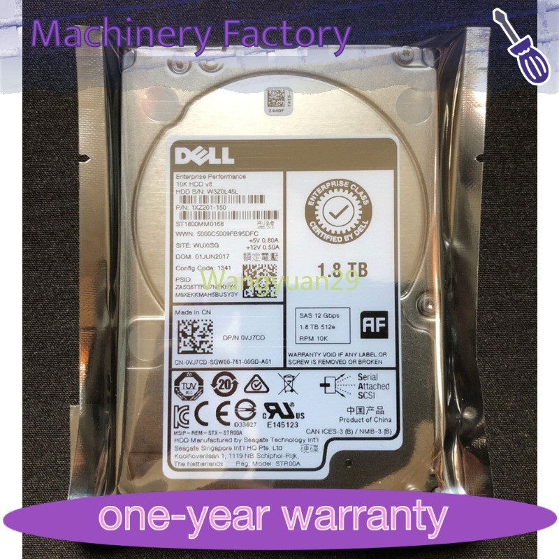 New VJ7CD DELL ENTERPRISE 1.8TB 10K 12GBPS SAS 2.5'' HARD DRIVE ST1800MM0168