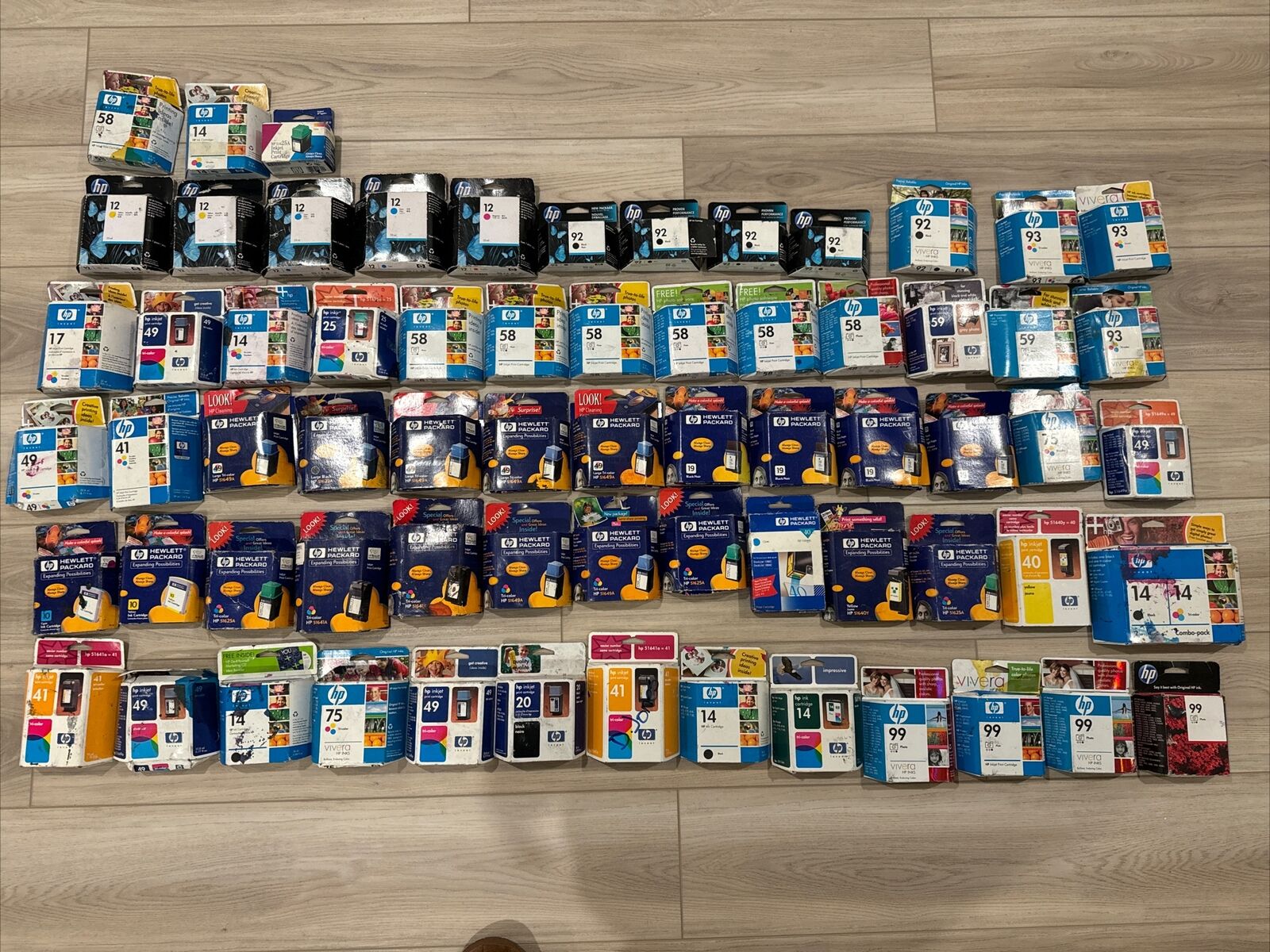 HP various ink cartridges, expired, New/ unused, lot of 68