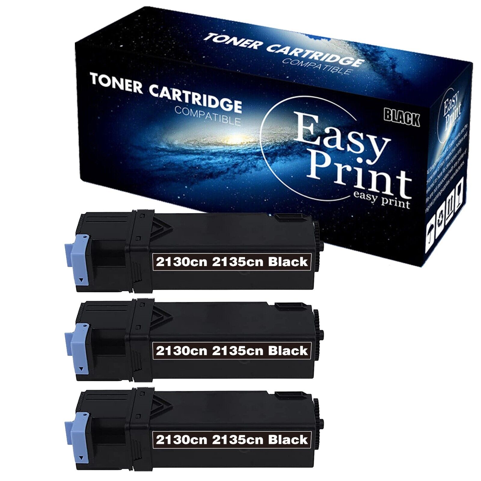 3PK DE2135 2135 Toner Cartridge 2130 2135 Laser Printer Black