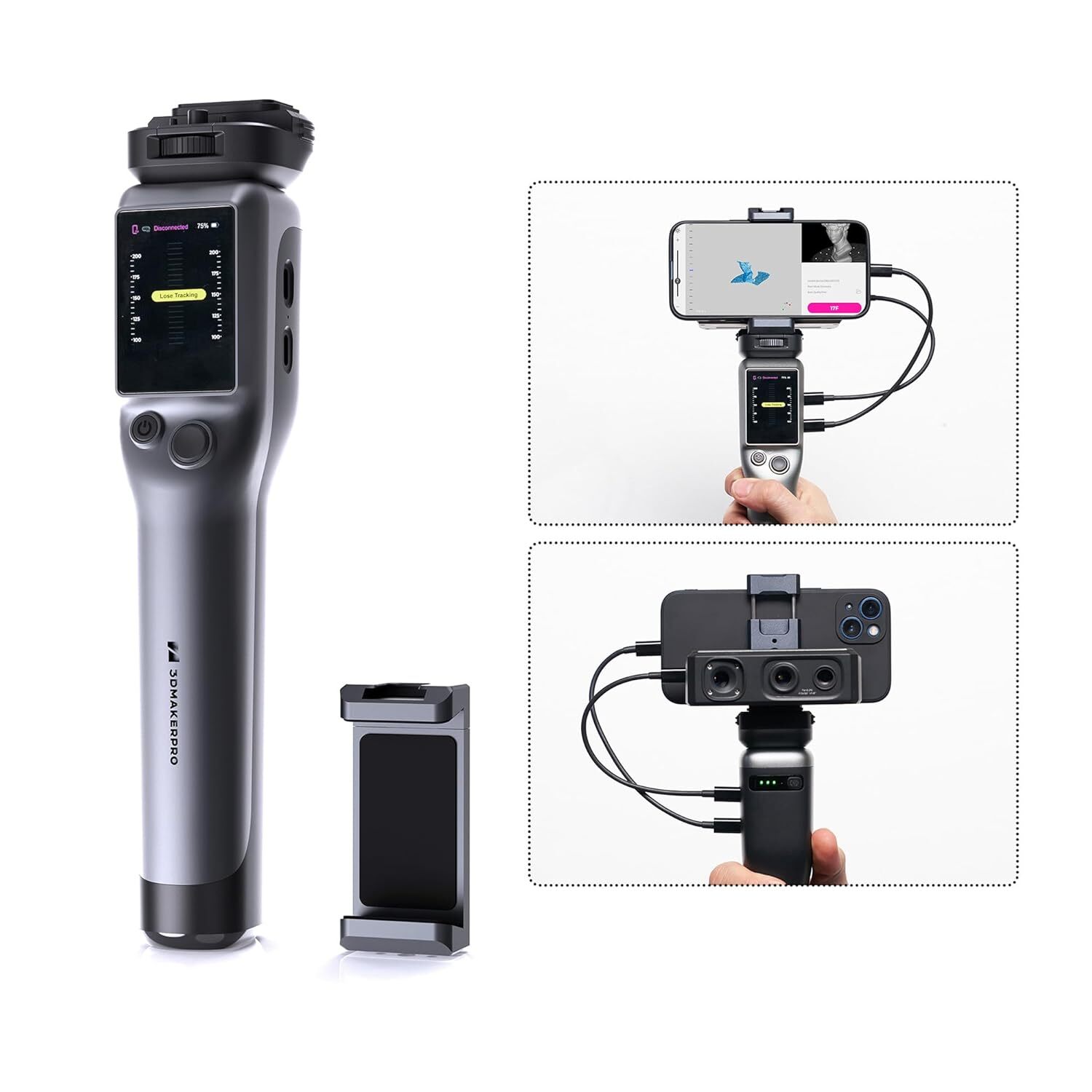3DMakerpro Portable Smart Grip Connect To Phone For Seal /Seal Lite 3D Scanner