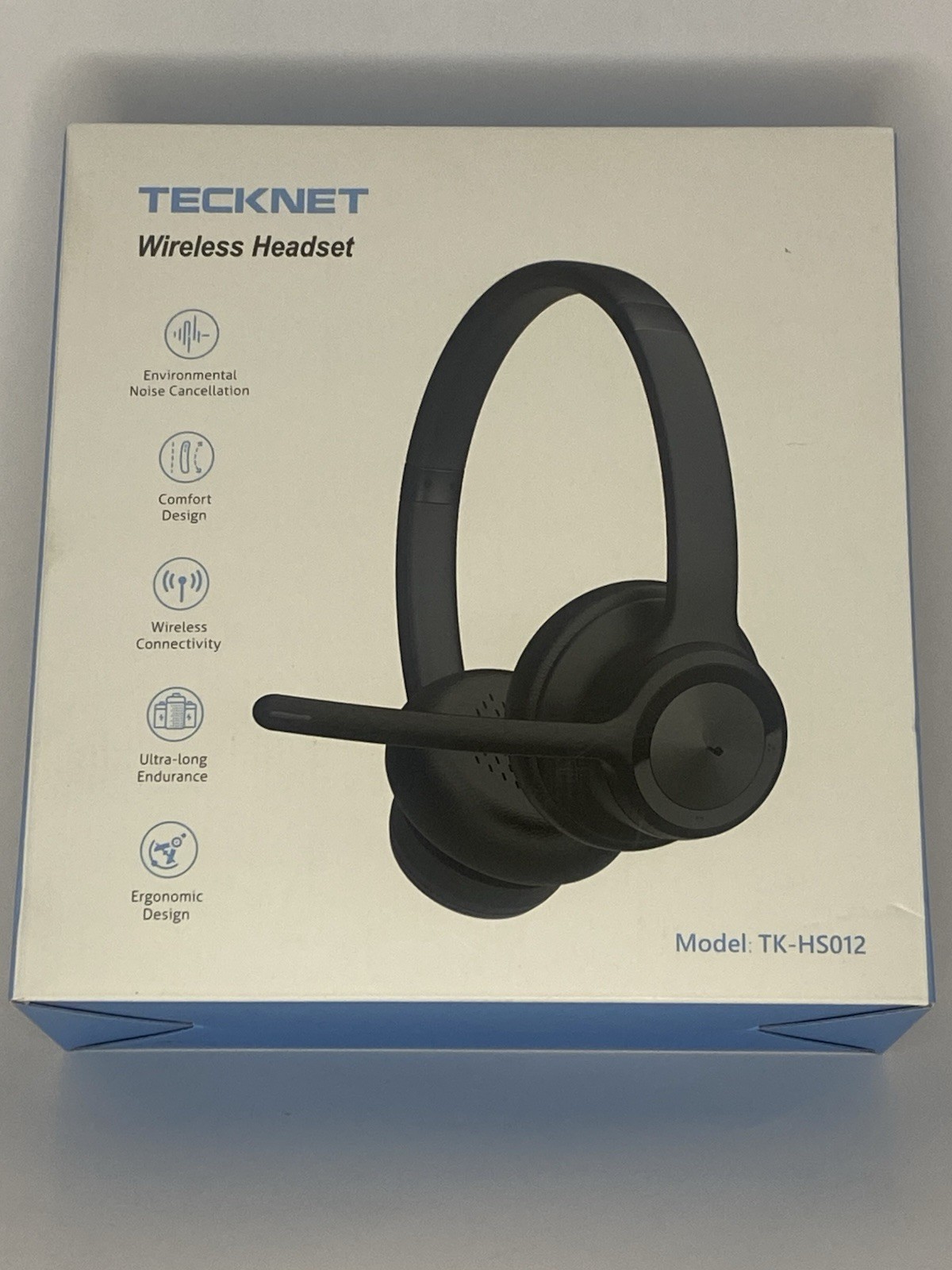TeckNet TK-HS012 Wireless Headset, Noise Cancellation, Double Earpieces