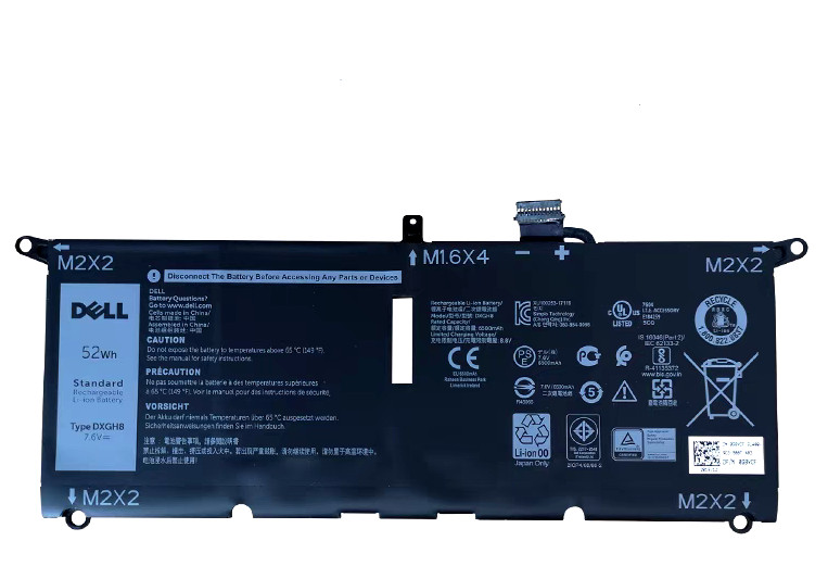 52WH Genuin OEM DXGH8 Battery For Dell XPS 13-5390 9370 9380 G8VCF H754V P82G002