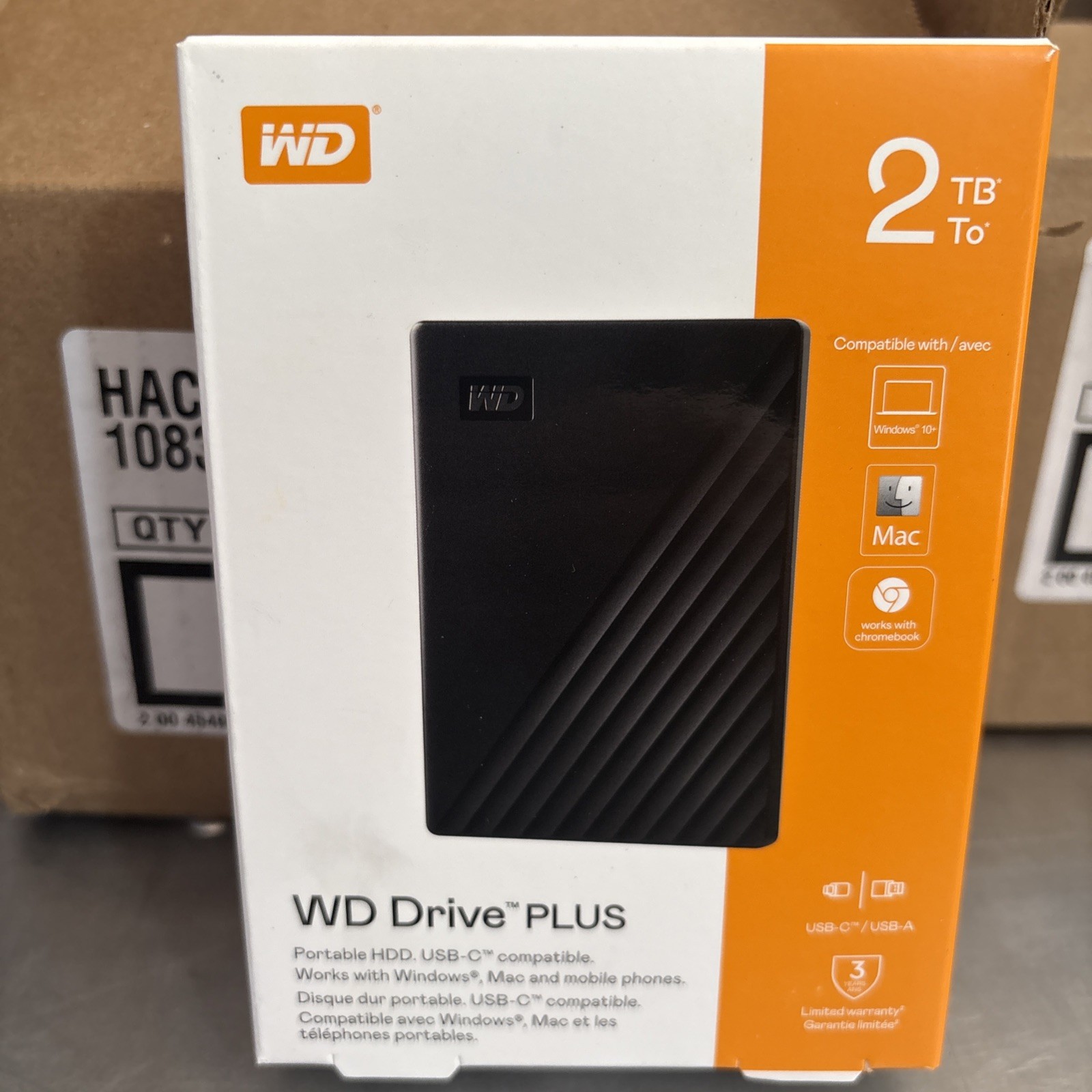 WD Drive PLUS 2TB External Portable Hard Drive - Black