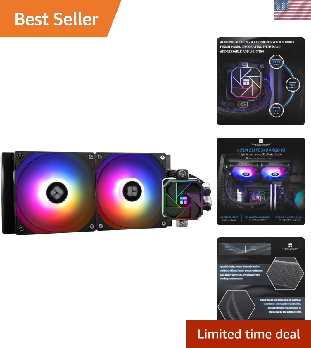 High-Performance AE240 V3 CPU Cooler with 240mm Radiator & RGB Lighting
