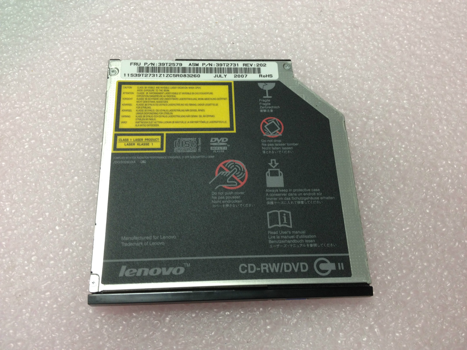 NEW  Lenovo IBM T Series CDRW DVD ROM Laptop Drive UJDA775 39T2731  39T2579 