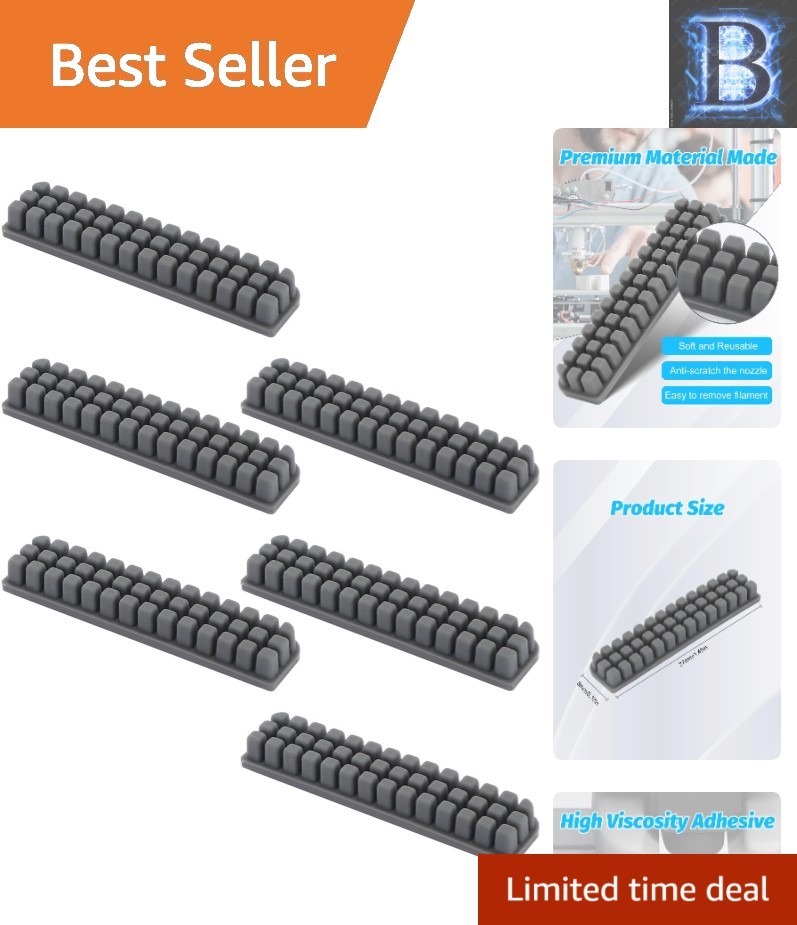 Silicone Nozzle Brush Set (6PCS) for 3D Printers – High Efficiency Cleaning