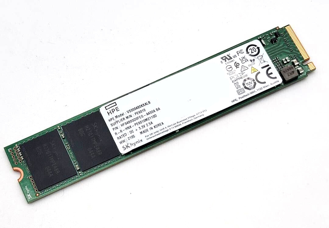 NEW HP M.2 480GB PCIE M.2 SSD VS000480KXALB PE6010 P13688-004