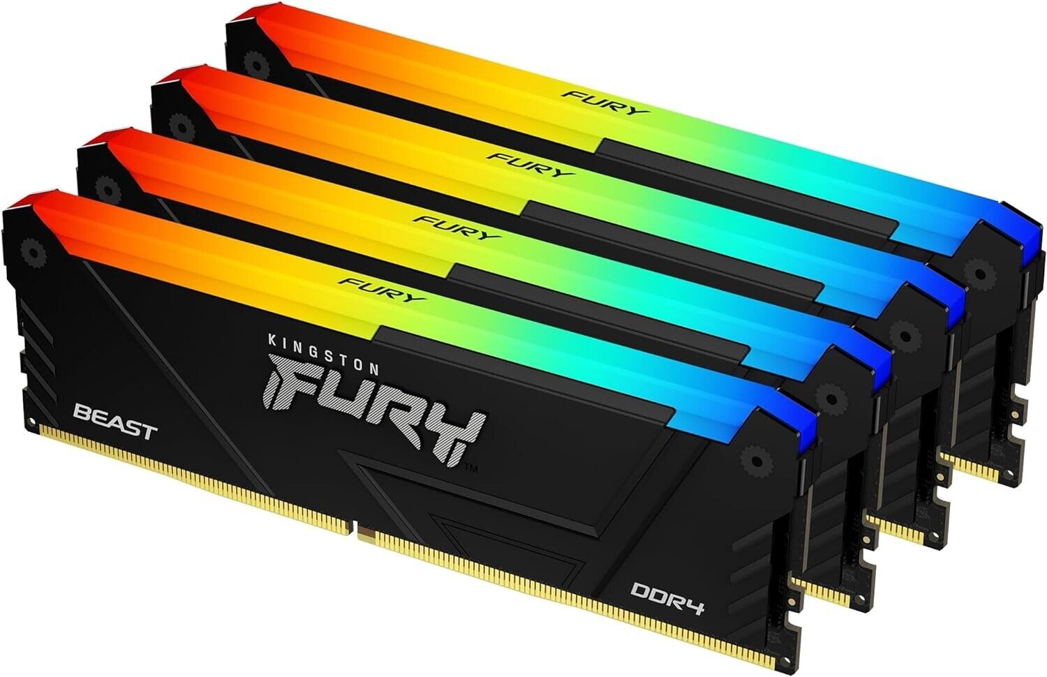 Kingston FURY Beast RGB - 32GB RAM (4x8GB) 3200MT/s DDR4 CL16 Desktop Memory Kit
