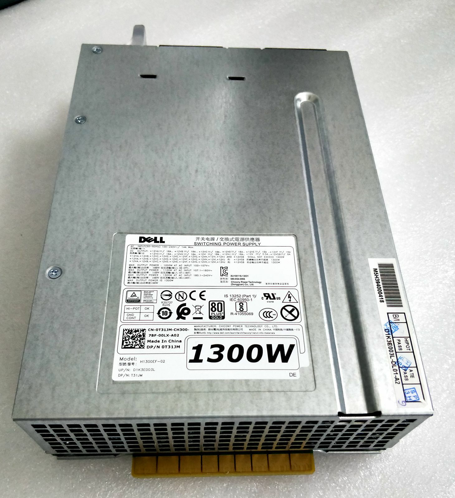 H1300EF-02 D1300EF-02 1300w server PSU FOR DELL T7910 T5810 T7810 0FT7T6 T31JM