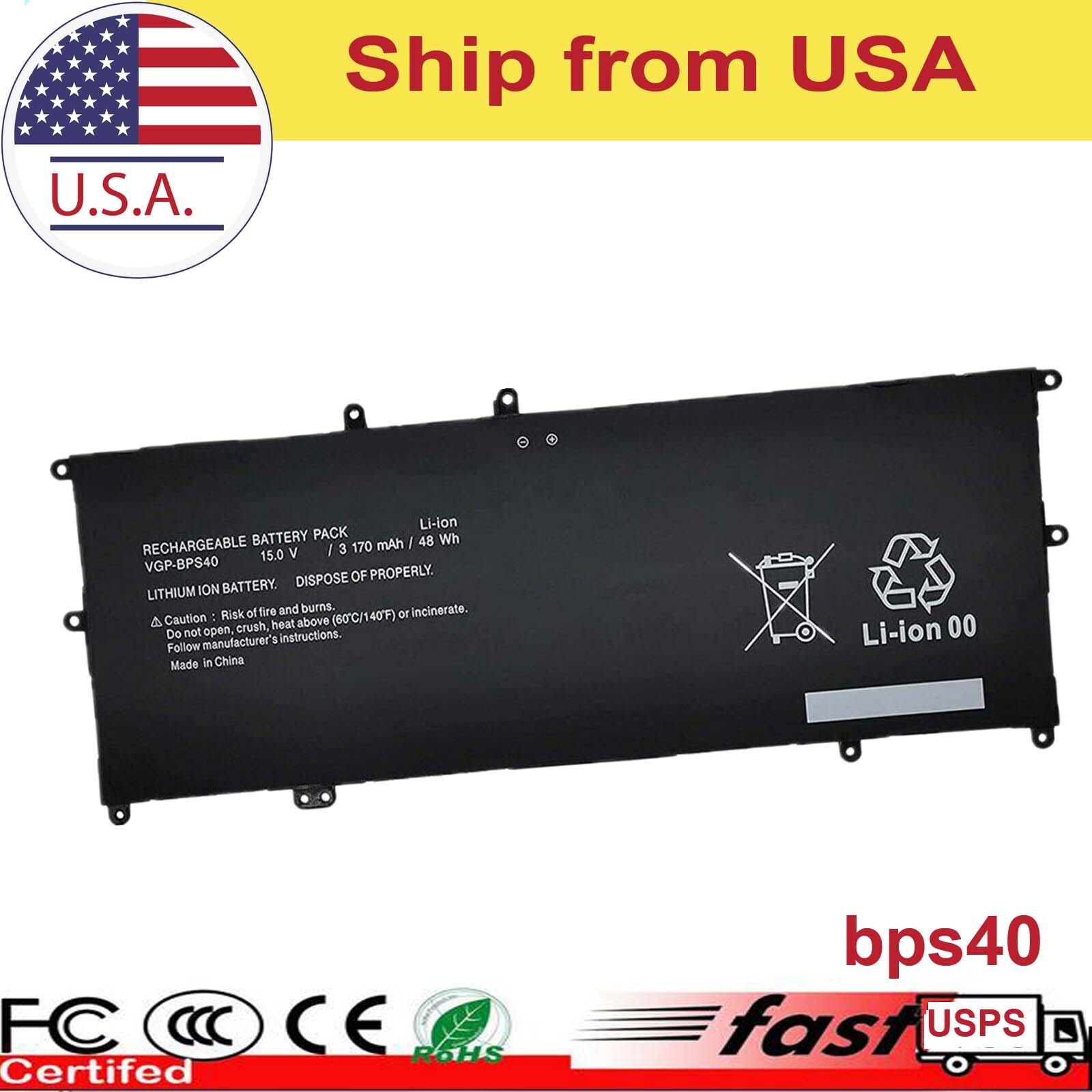 VGP-BPS40 Laptop Battery For Sony Vaio Flip SVF 15A SVF15N17CXB 14A SVF14NA1UL