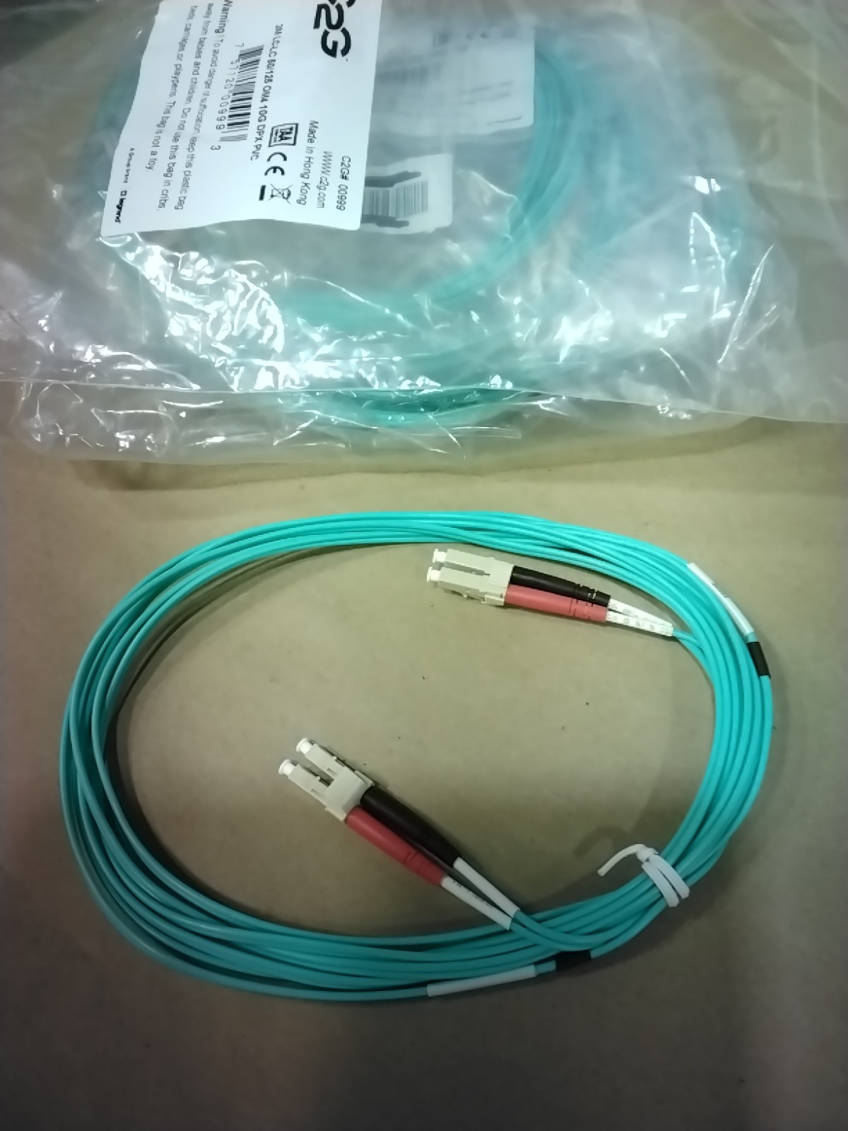 Legrand C2G 00999 3M (9.8ft) LC-LC 50/125 OM4 DPX PVC, Lot Of 10