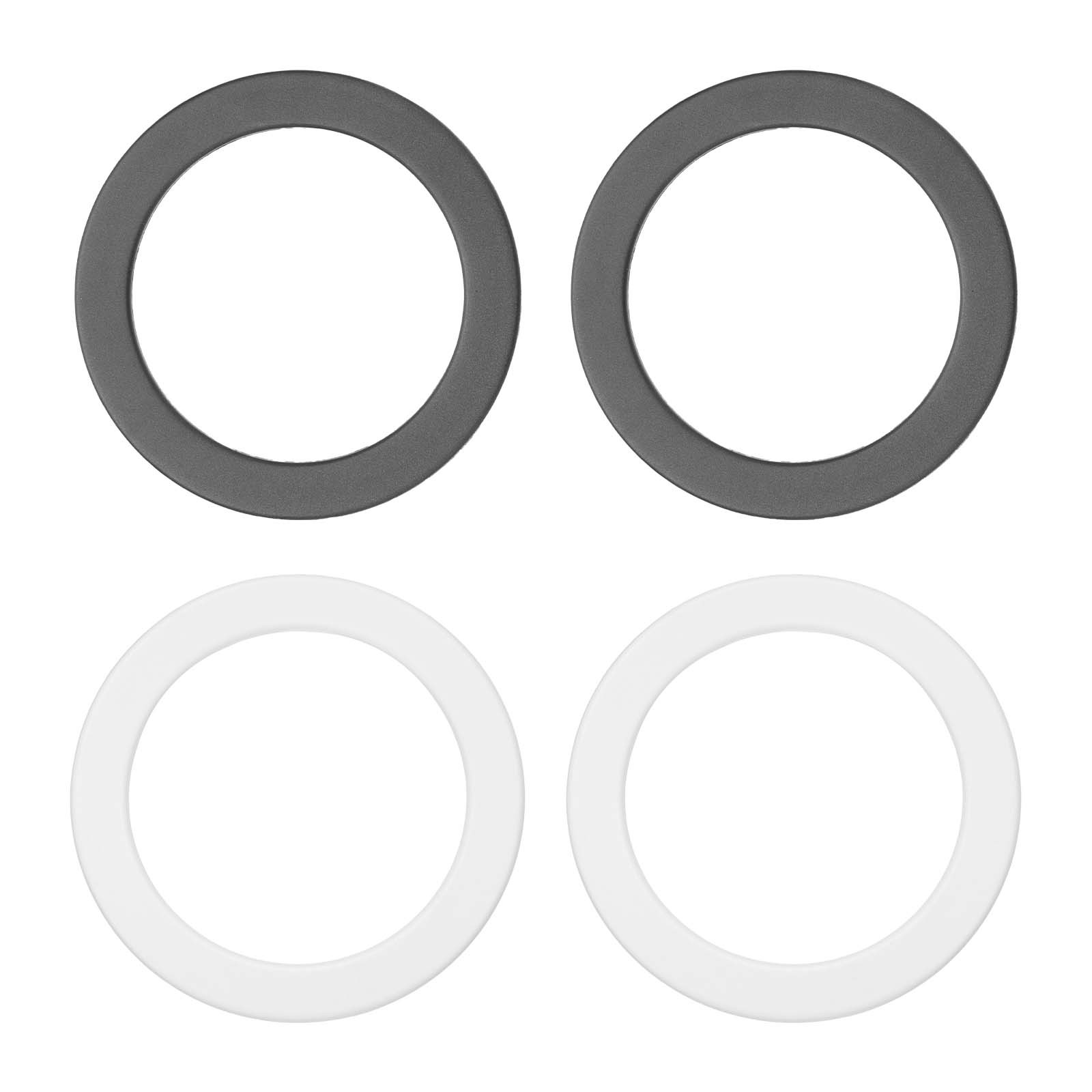 Universal Plastic Magnetic Adapter Ring, 4 Pcs Sticker Ring, Black/White